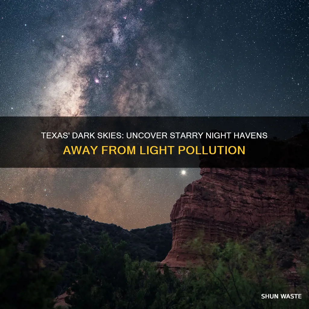 where can you go without light pollution in texas