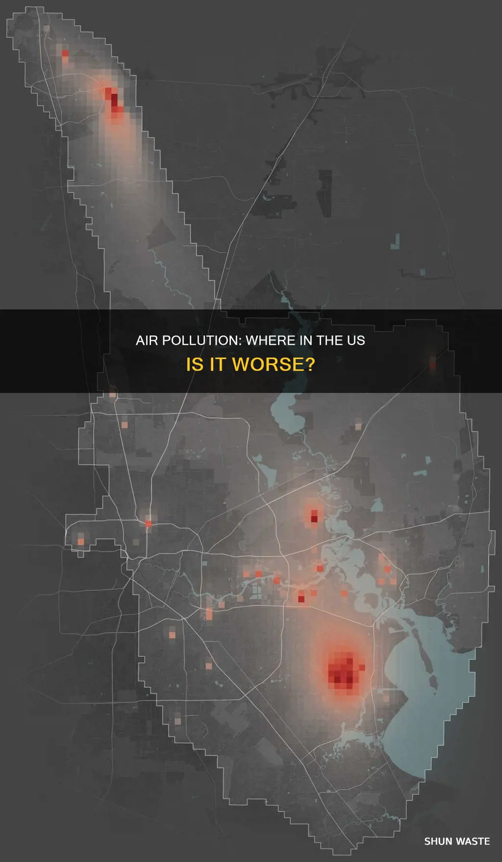 where in the us is there more air pollution