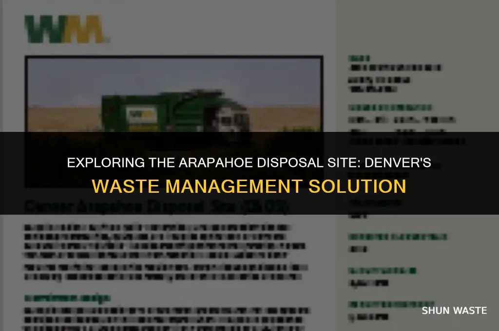 where is waste management denver arapahoe disposal site landfill