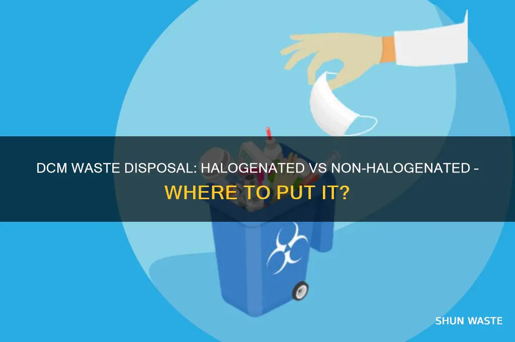 where to put dcm waste halogenated or non halogenated