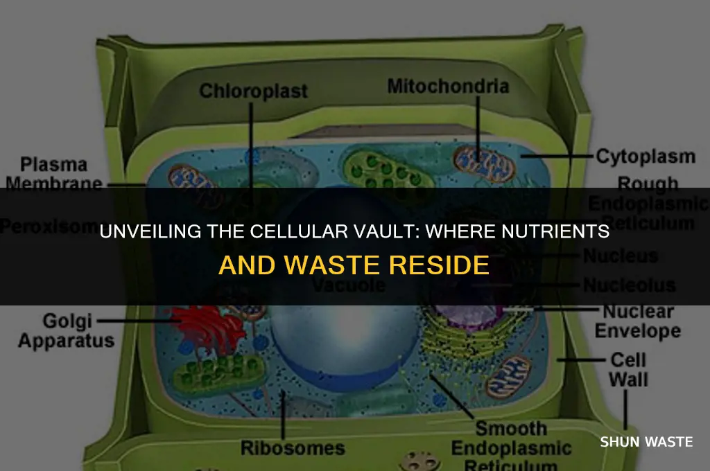 which cell structure stores food nutrients and waste