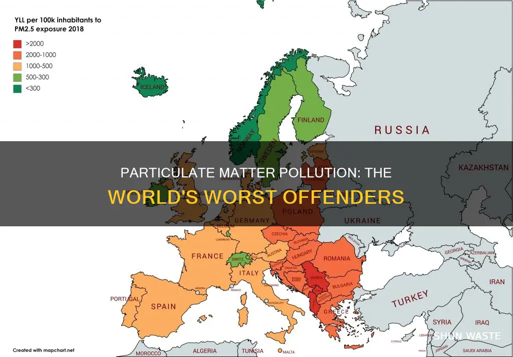 which country has the most particulate matter pollution