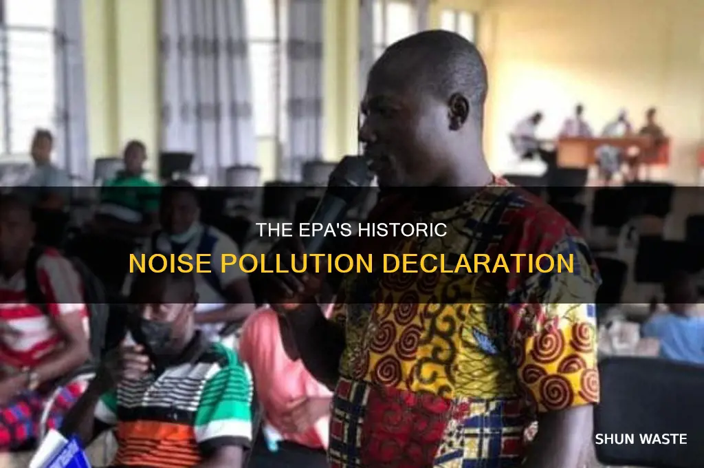 which federal agency declared noise to be a pollutant