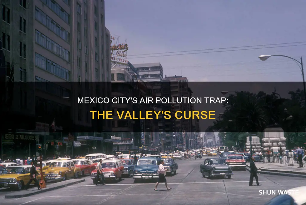 which geographic feature traps air pollution over mexico city