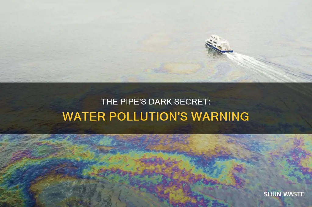 which kind of pollution is illustrated by a pipe gushing