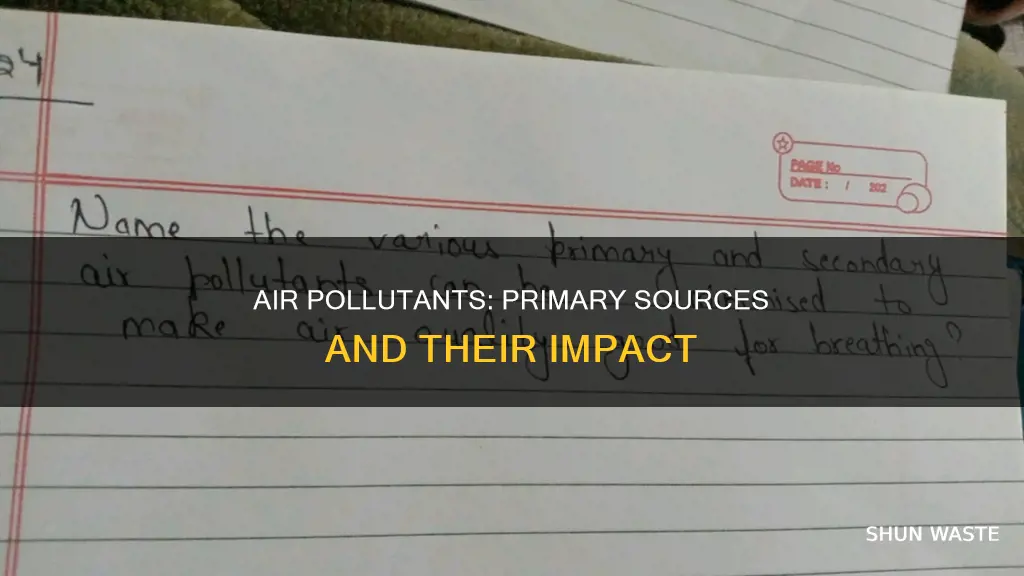 which of the following best illustrates a primary air pollutant