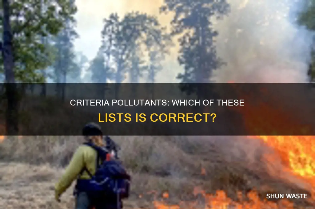 which of the following lists contain criteria pollutants only