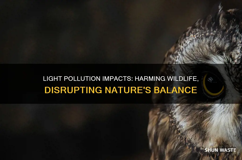 which of these is a way light pollution harms wildlife