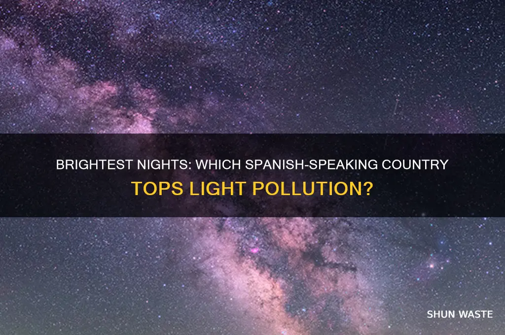 which spanish country has the highest light pollution level