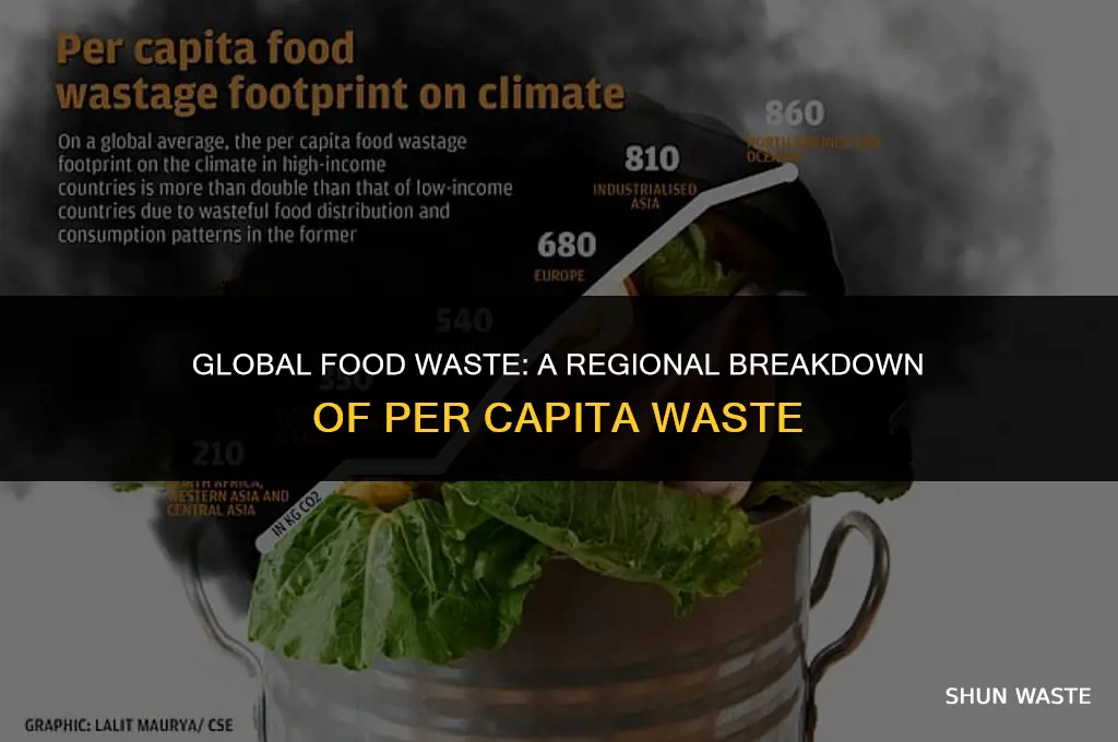 which world regions waste the most food per person