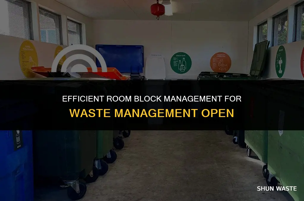 who manages room blocks for waste management open