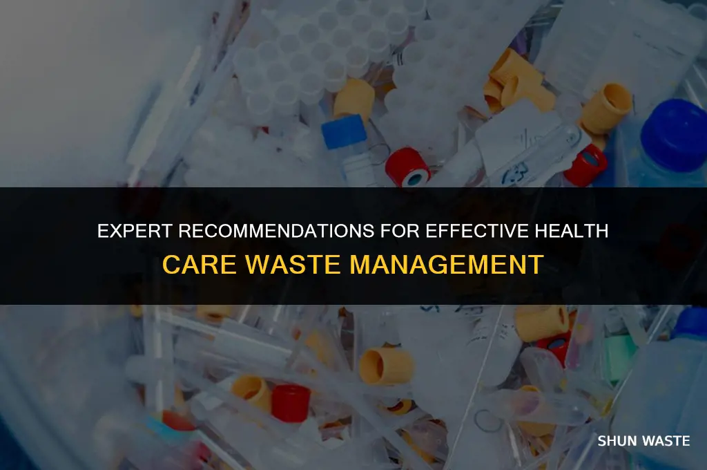 who recommended steps for health care waste management