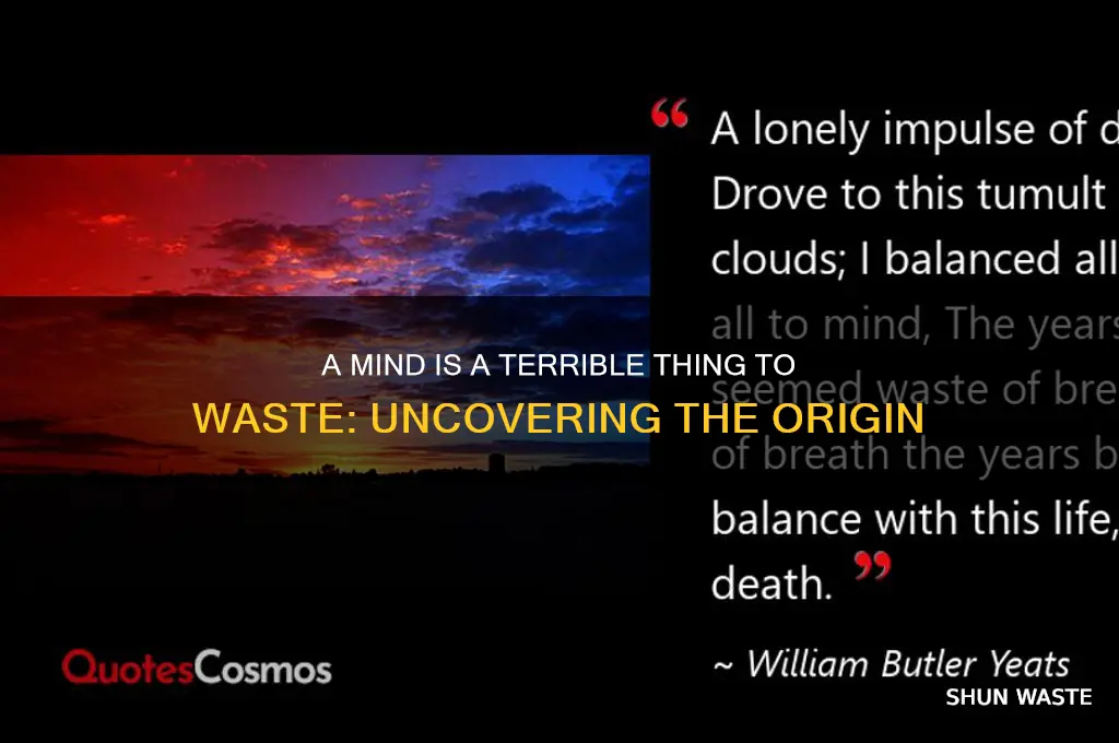 who said a mind is a terrible thing to waste