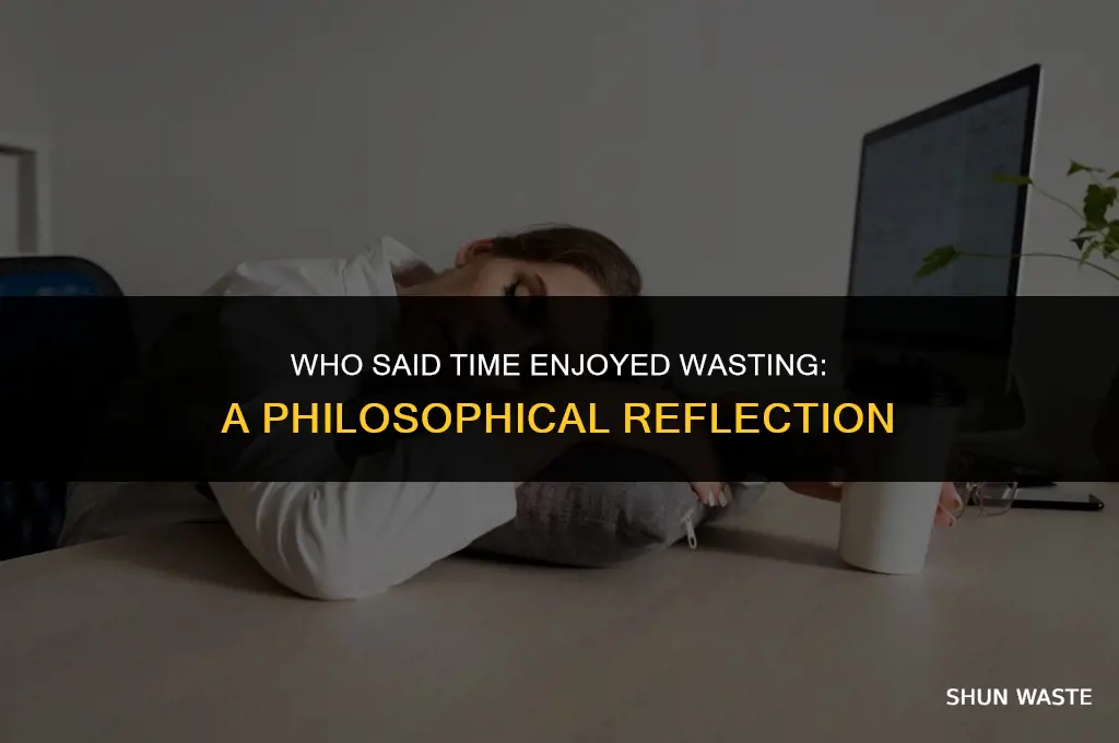 who said the time you enjoy wasting