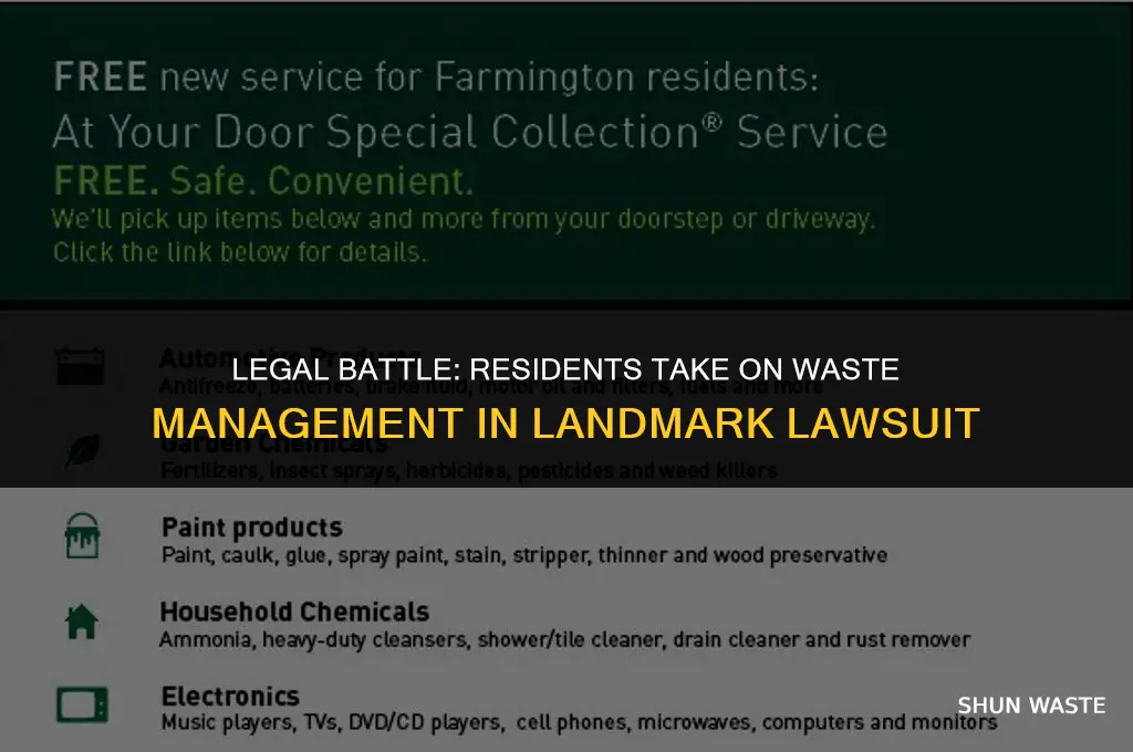 who sued waste management