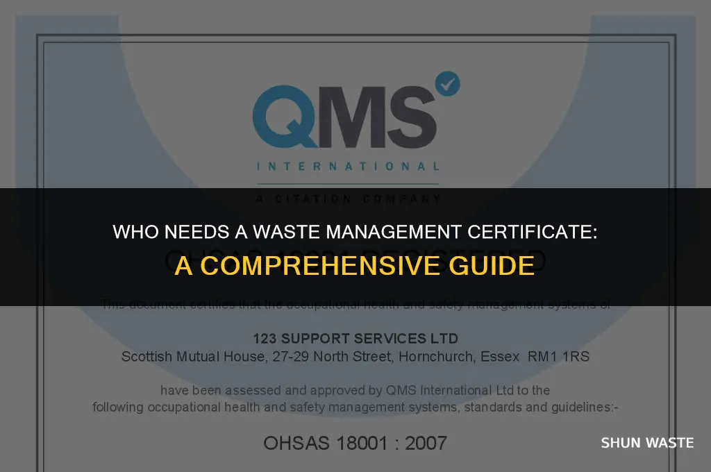 who waste management certificate