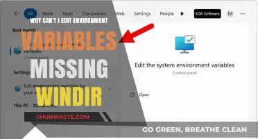 Troubleshooting: Why Can't I Edit Environment Variables Missing WinDir?