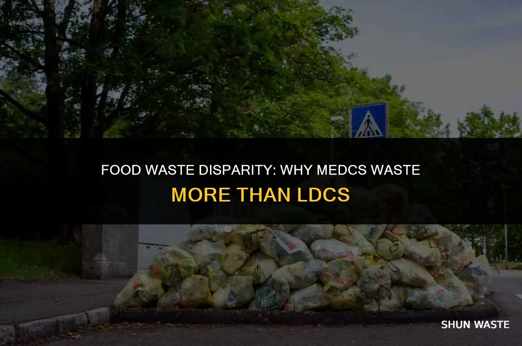 why do medcs waste more food compared to ledcs